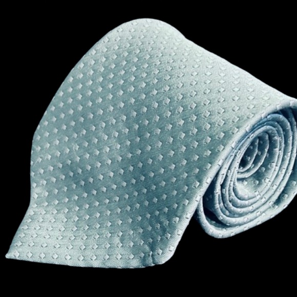 VALERIA BOLDI of Milan Italy Men’s Neck Tie • Teal with Gray Dots • 60”L x 4”W - Picture 1 of 5